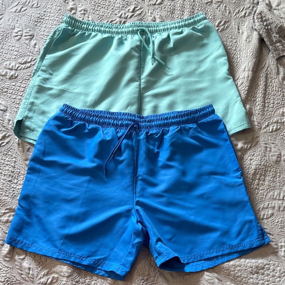 BCG Athletic Shorts Bundle of 2 Large Blue Green Running Gym Training Workout